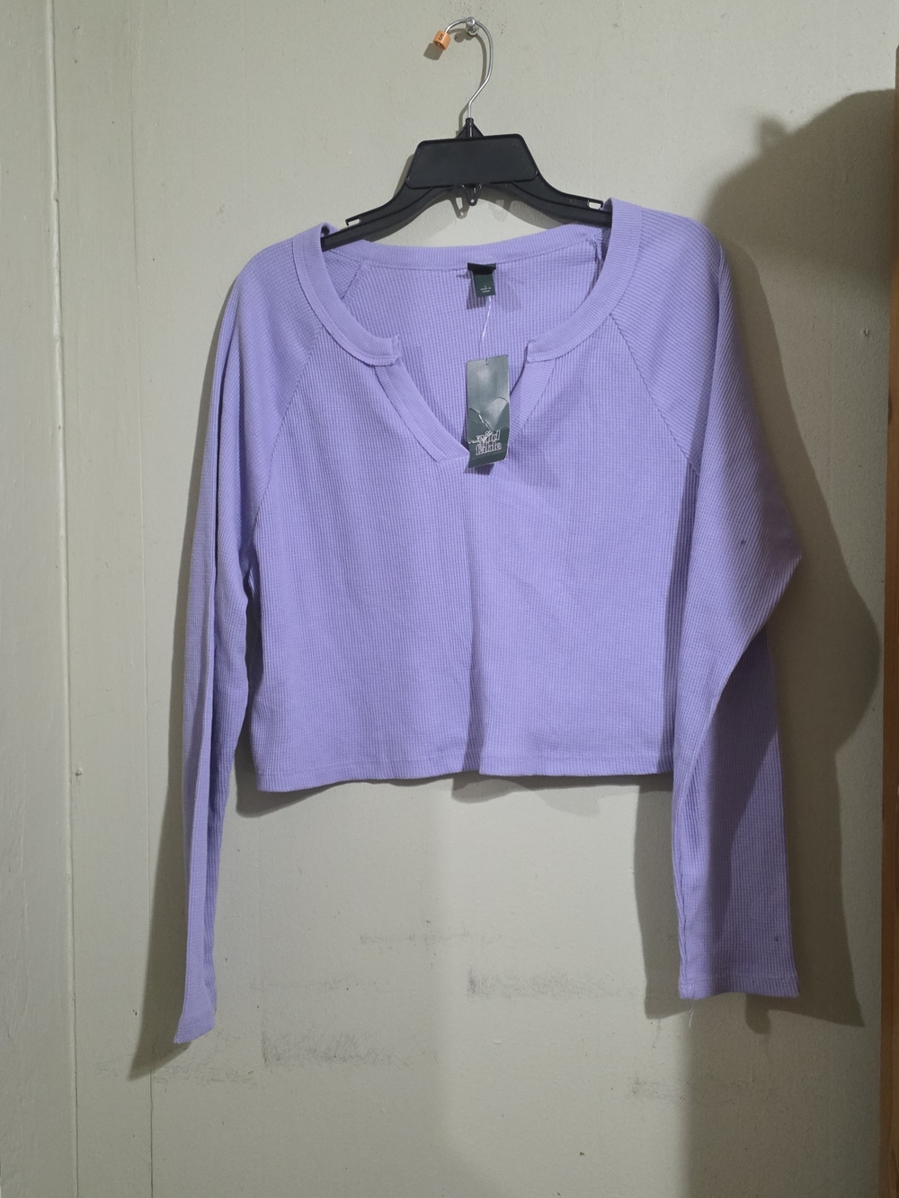 NWT Wild Fable Lavander Waffle Knit Crop Top L